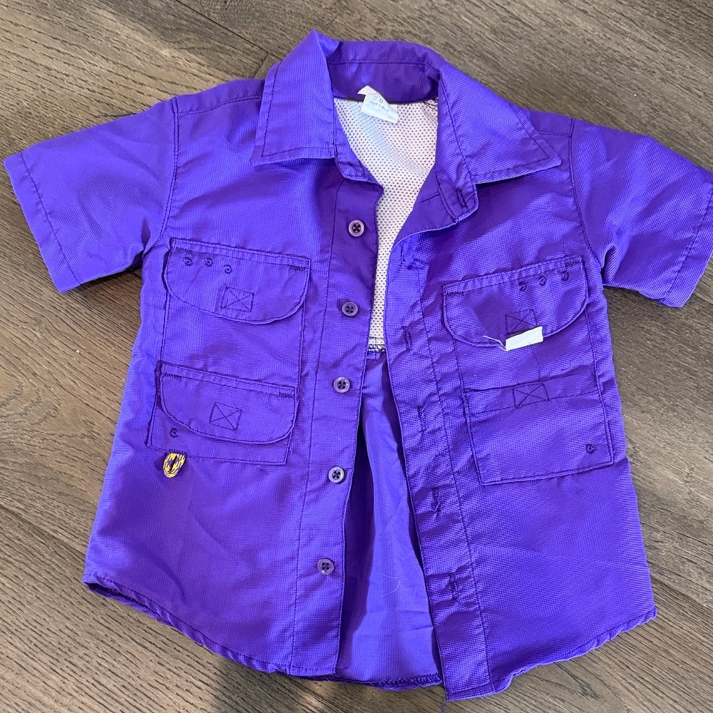 Purple Kids Fishing Shirt